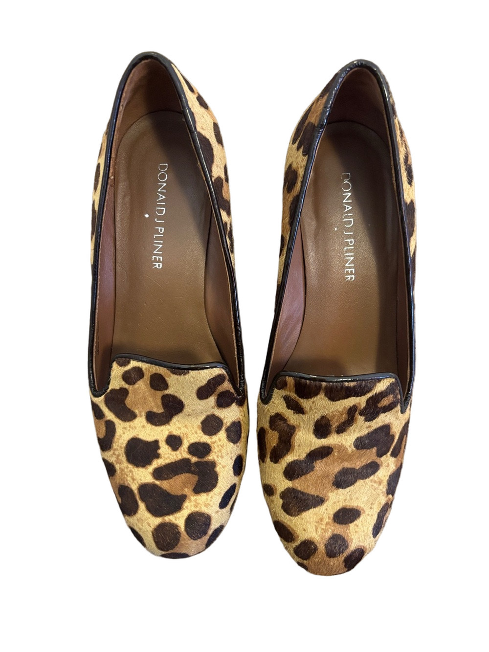 Donald J. Pliner Leopard Print Loafers in Brown and Tan